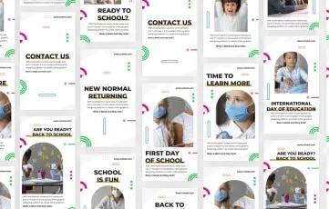 Back School Templates Instagram Stories After Effects Template