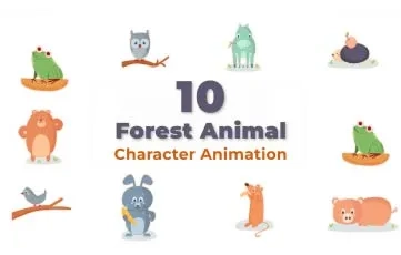 Forest Animals Character Animation Scene After Effects Template