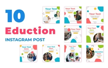 Top 10 School Education Instagram Post After Effects Template