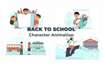 Back to School Character Animation Scene Pack