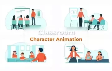 Classroom Character Animation Scene Pack