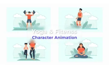 Yoga Fitness Character Animation Scene AE Template