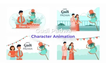 Gudi Padwa Character Animation Scene After Effects Template