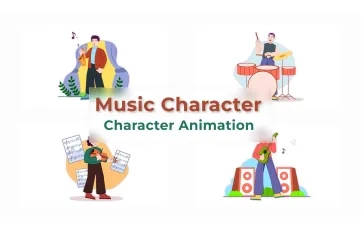 Music Character Animation Scene AE Template