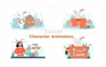 Easter Character Character Animation Scene AE Template