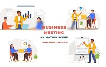 Business Meeting Animation Scene After Effects Template