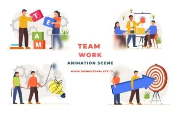 Teamwork Animation Scene After Effects Template