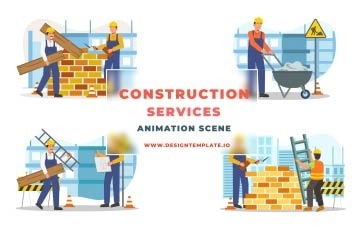 Construction Services Animation Scene After Effects Template