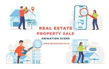 Real Estate Property Sale Animation Scene After Effects Template