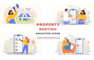 Property Renting Animation Scene After Effects Template