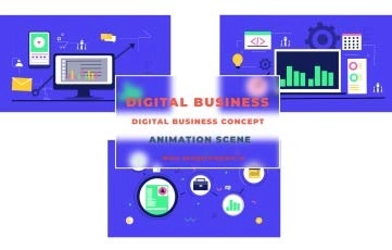 Digital Business Concept Animation Scene After Effects Template