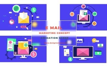 Email Marketing Concept Animation Scene After Effects Template