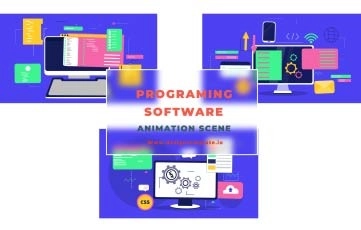 Programming Software Concept Animation Scene After Effects Template