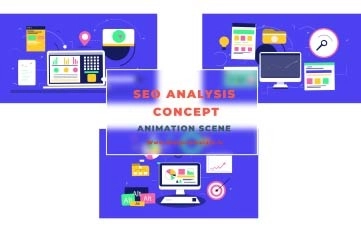 SEO Analysis Concept Animation Scene After Effects Template