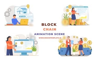 Blockchain Animation Scene After Effects Template