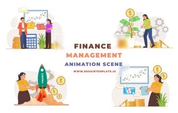 Finance Management Animation Scene After Effects Template