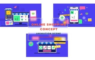 Online Shopping Animation Scene After Effects Template