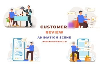 Customer Review Animation scene After Effects Template
