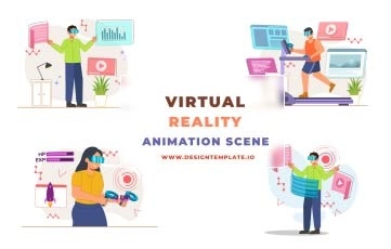 Virtual Reality Animation Scene After Effects Template