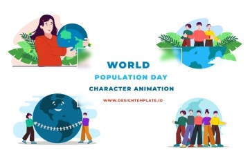 World Population Day Animation Scene After Effects Template