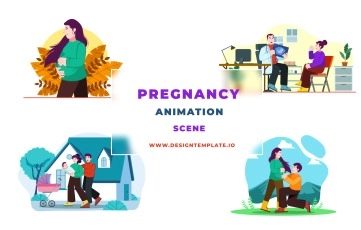 Pregnancy Animation Scene Pack After Effects Template