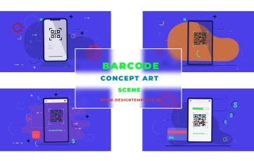 Barcode Concept Art Animation Scene After Effects Template