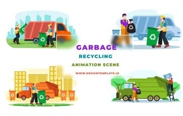 Garbage Recycling Animation Scene After Effects Template