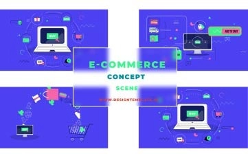 E-Commerce Concept Animation Scene After Effects Template