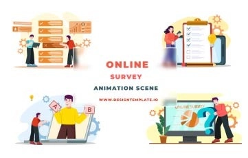 Online Survey Animation Scene Pack After Effects Template
