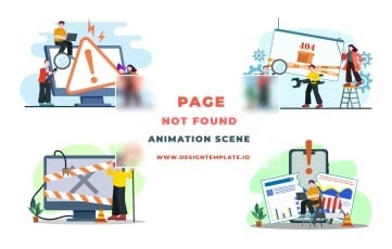Page Not Found Animation Scene After Effects Template