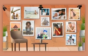 Wall Photos Gallery Slideshow After Effects Template