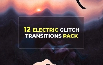 Stylish Electric Glitch Transitions Pack After Effects Template