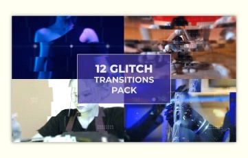 New Glitch Transitions Pack After Effects Template
