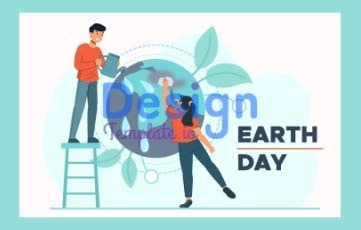 World Earth Day Cartoon Animation Scene