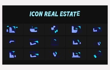 Real Estate Icon Animation Scene