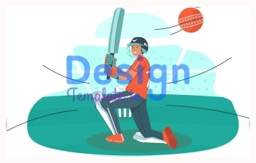 IPL Cricket Animation Scene