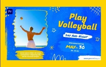 Beach Volleyball Premiere Pro Slideshow Templates