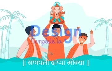 India God Ganesh Chaturthi Animation Scene