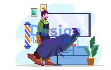 Barber Shop Character Animation scene
