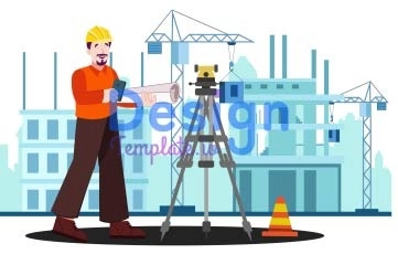 Construction Engineer Animation Scene
