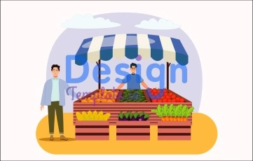 Organic Food 2D Animation Scene