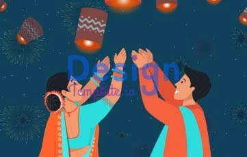 Traditional festival Diwali Animation Scene
