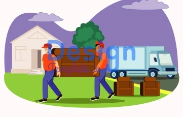 Movers And Package 2D Animation Scene