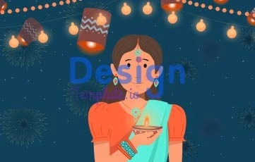 Indian Culture Diwali Animation scene