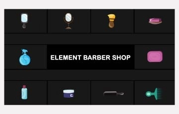 Barber Shop Element Animation Scene