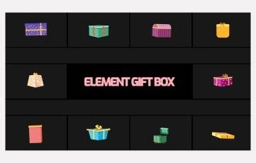 Gift Box Element Animation Scene