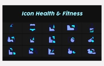 Fitness and Health Icon Scene