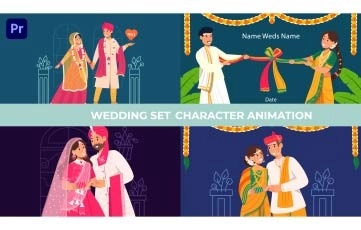 Weding Set Character Animation Premiere Pro Templates