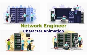 Network Engineer Character Animation Premiere Pro Templates