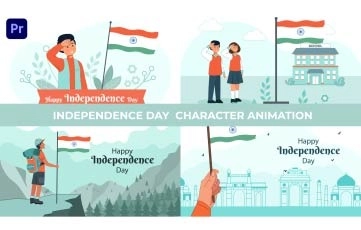 Independence Day Character Animation Premiere Pro Templates